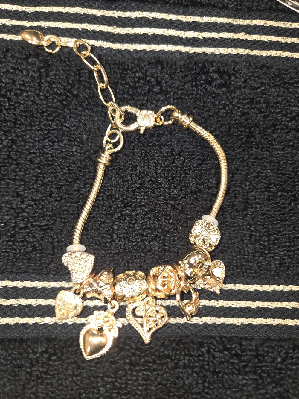 Gold Heart Charm Bracelet - Women Jewelry